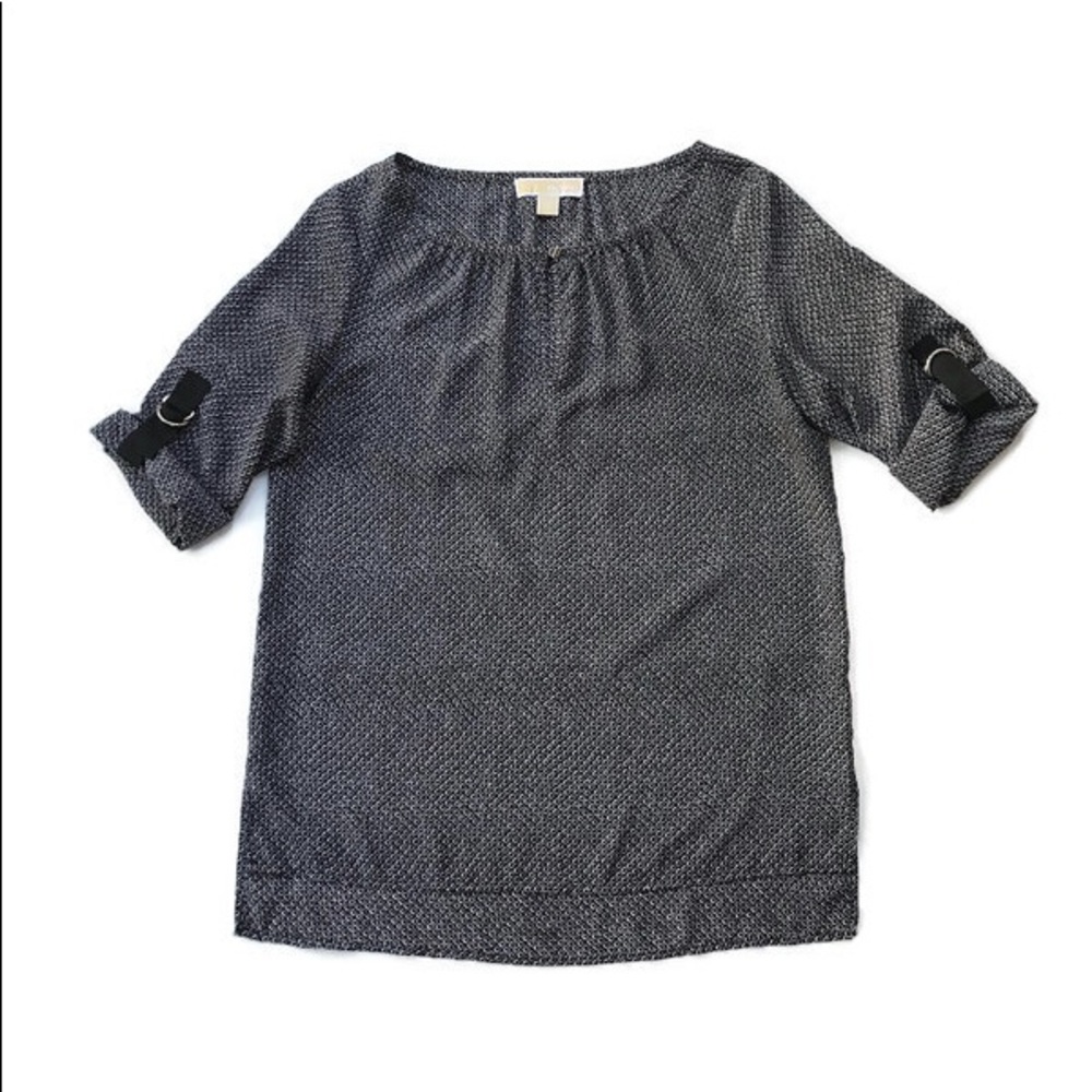 Michael Kors Black Tunic Top Size S Tab Sleeve